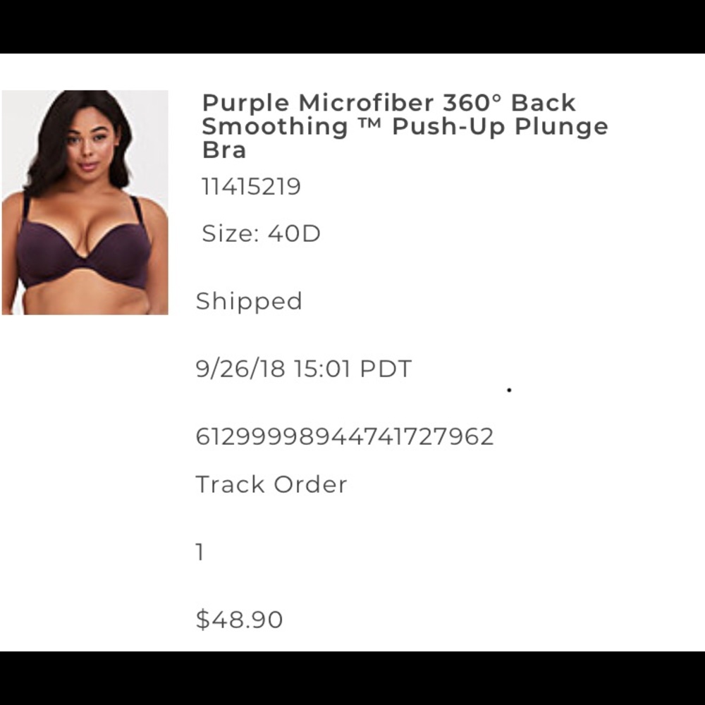 Torrid Push Up Back Smoothing Bra Never Worn